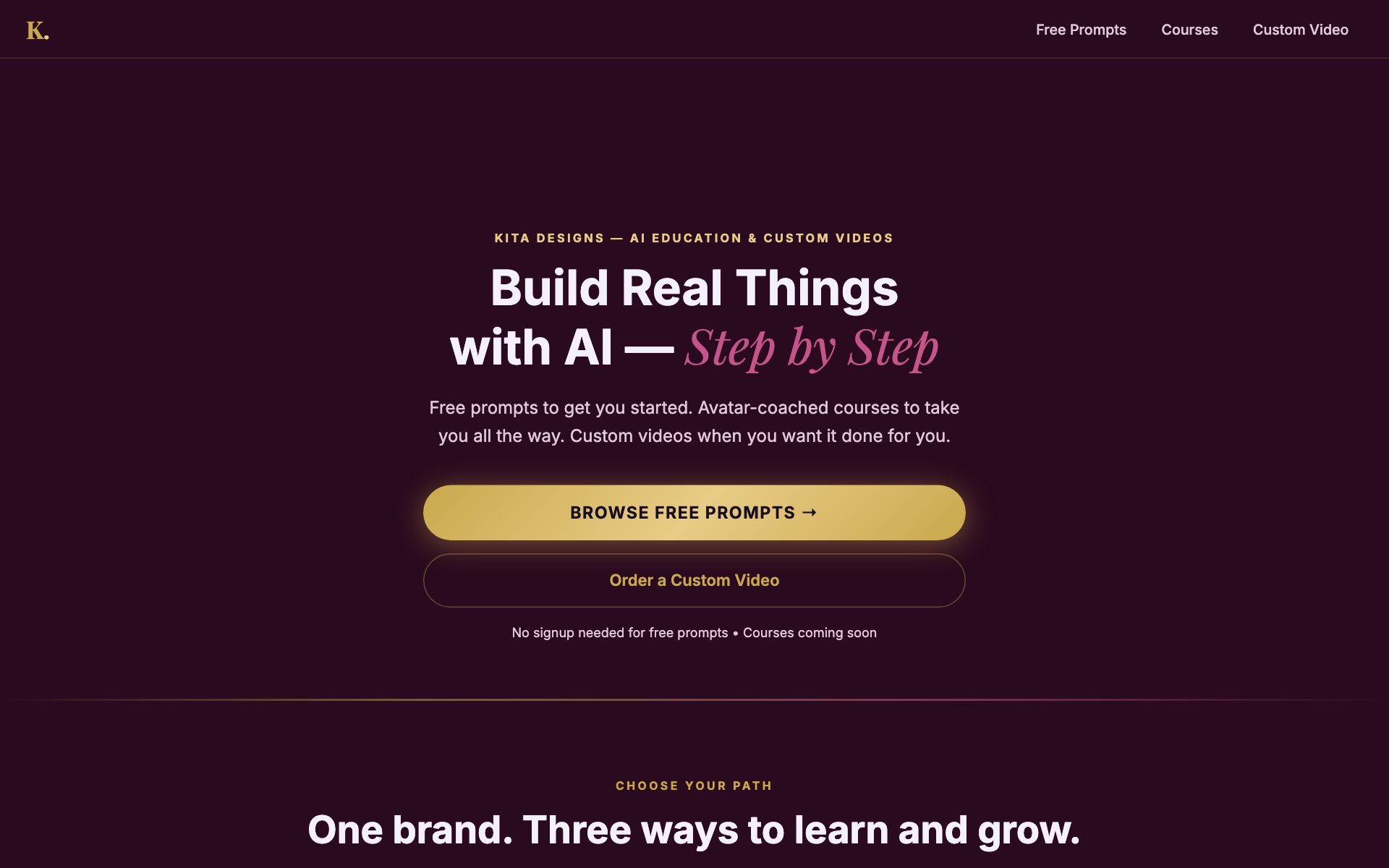 Kita Designs — AI education and custom videos