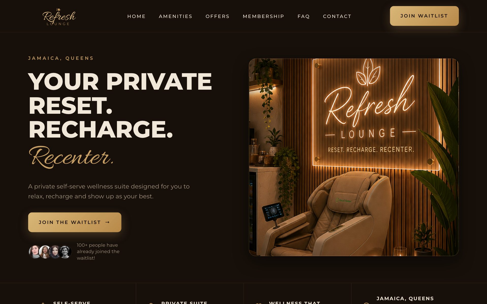 Refresh Lounge — private wellness suite site